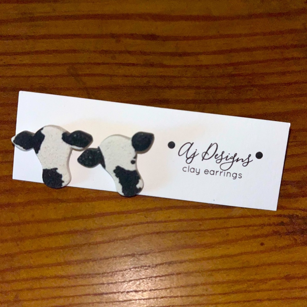 Cow stud earrings